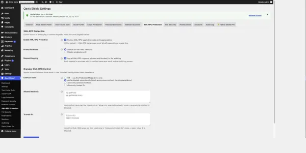 XML-RPC protection