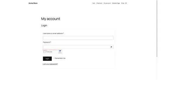 WooCommerce login reCAPTCHA